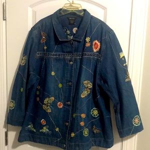Jean Jacket w/Multiples applications denim jacket
